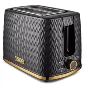 Image of Tower Empire Collection T20054BLK 2 Slice Toaster