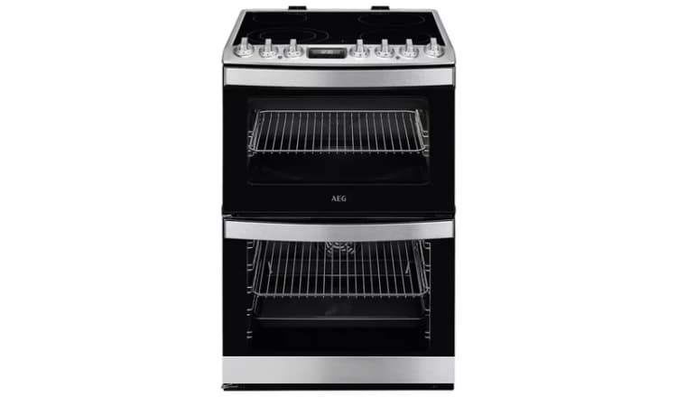 Image of AEG 6000 SteamBake CCB6741ACM 60cm Electric Cooker with Ceramic Hob - Stainless Steel - A Rated