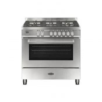 Image of Britannia Q Line Modern 90cm Single Oven Dual Fuel Range Cooker - Stainless Steel