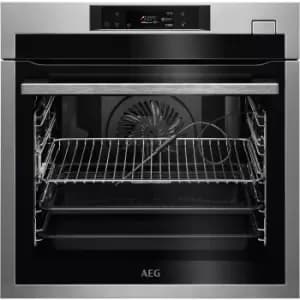 Image of AEG 8000 SteamBoost Electric Single Oven with Food Sensor - Stainless Steel