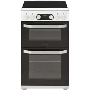 Image of Hotpoint 50cm Double Oven Electric Cooker - White