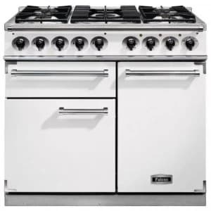 Image of Falcon F1000DXDFWHNM 98650 100cm Deluxe Range Cooker - White Finish