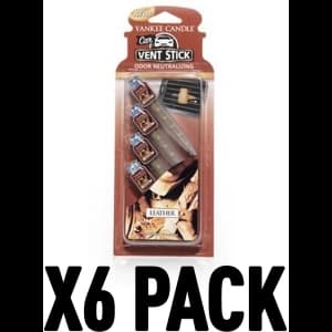 Image of Leather (Pack Of 6) Yankee Candle Vent Stick