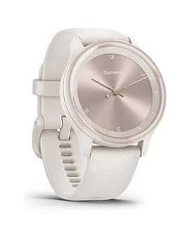 Image of Garmin VÍVomove Sport Hybrid Smartwatch With Hidden Touch Screen Display - Ivory With Peach Gold Accents