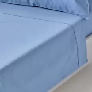 Image of Air Force Blue Egyptian Cotton Flat Sheet 1000 Thread Count, Single - Air force blue - Air force blue - Homescapes