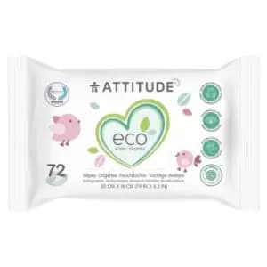 Image of Attitude Eco 100% Biodegradable Baby Wipes, 72 Wipes