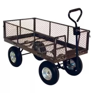 Image of 400kg Industrial Platform Truck with Puncture-Proof Tyres and Mesh Platform - Platform Size: 1250 x 590mm