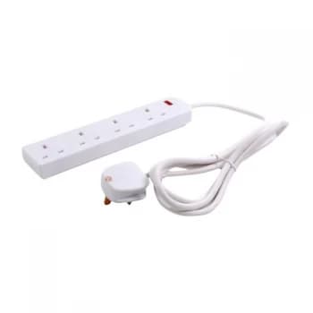 Image of Daewoo 4 Gang Extension Lead - White