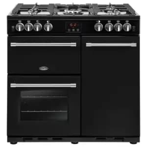 Image of Belling 444411732 90cm Farmhouse X90G Double Oven Gas Cooker in Black