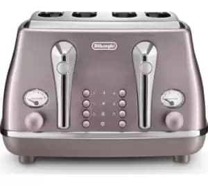 Image of DeLonghi Icona Metallics CTOT4003.PK 4 Slice Toaster