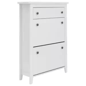 Image of Deluxe Two Tier Shoe Cabinet White