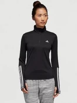 Image of Adidas 1/4 Zip Long Sleeve Top - Black