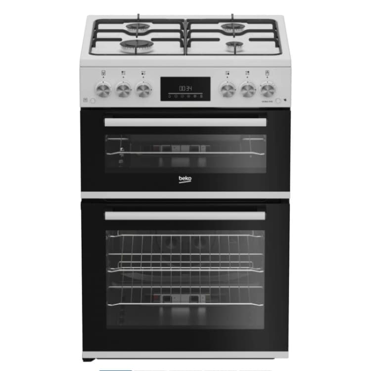 Image of Beko EDG6231W 60cm Twin Cavity Gas Cooker with Enamel Hob White