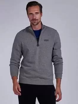 Image of Barbour International Essential Half Zip Sweat - Grey Marl, Size 3XL, Men