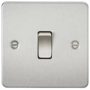 Image of 10 PACK - Flat Plate 10AX 1G Intermediate Switch - Brushed Chrome