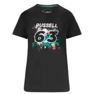 Image of 2022 Mercedes George Russell #63 T-Shirt (Black) - Womens