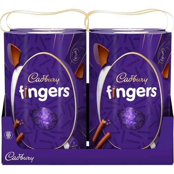 Image of Cadbury Gifts Direct Dairy Milk Fingers Chocolate Egg 212.9g (Box of 4) 4241221O