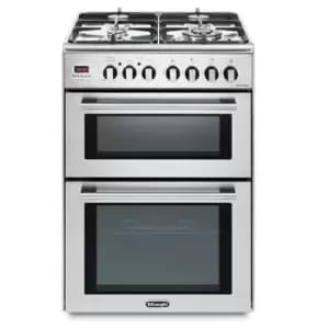 Image of DeLonghi DDC606DF 60cm Modern Double Oven Duel Fuel Cooker in Stainless Steel