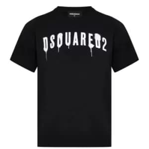 Image of DSQUARED2 Boy'S Logo Slouch T Shirt - Black