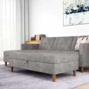 Image of Hartford Storage Ottoman Gas Lift Foot Rest Coffee Table Chenille Grey By Dorel