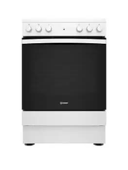 Image of Indesit Is67V5Khwuk 60Cm, Single Electric Cooker With Ceramic Hob - White