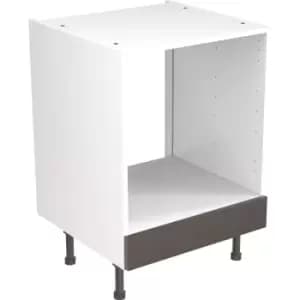 Image of Kitchen Kit Flatpack J-Pull Kitchen Cabinet Base Oven Unit Super Gloss 600mm in Graphite MFC