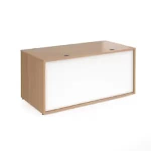 Image of Denver reception straight base unit 1600mm - beech with white panels