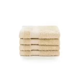 Image of Deyongs Bliss Pima 4 Pack Face Cloth - Biscuit