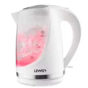 Image of Lewis's Illuminated Jug Kettle 1.7L 2200W - White - TJ Hughes