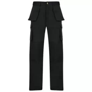 Image of Absolute Apparel Mens Workwear Utility Cargo Trouser (32S) (Black) - Black