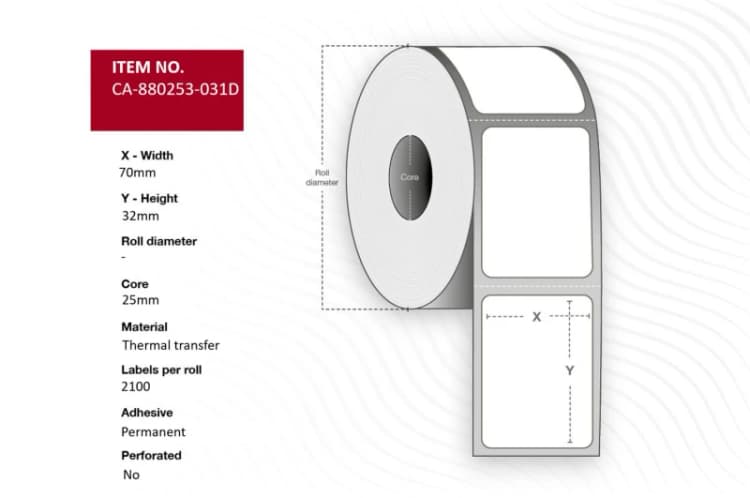 Image of Capture CA-880253-031D printer label