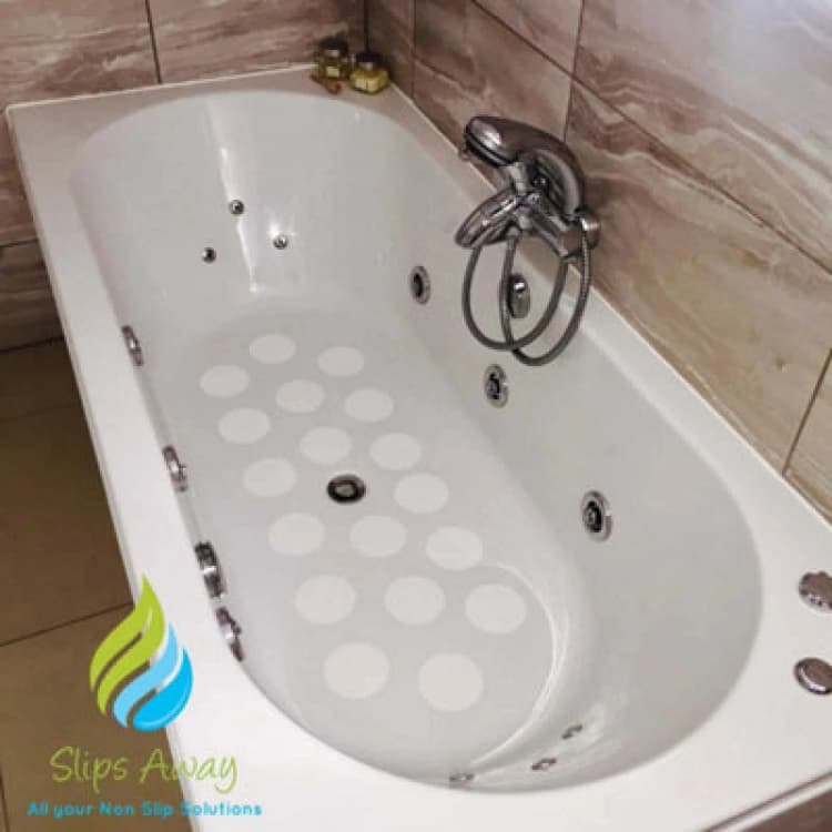 Image of Slips Away Non Slip Bath & Shower Stickers - 10x Large White Discs Natural