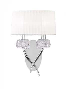 Image of Wall Lamp 2 Light E14, Polished Chrome with White Shade