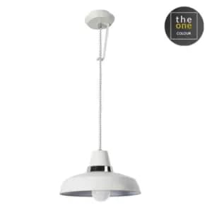 Image of Vintage 1 Light Wall / Dome Ceiling Pendant Chrome, White, E27
