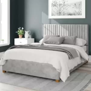 Image of Aspire Grant Upholstered Ottoman Bed Kimyo Linen Silver King