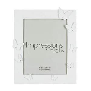 Image of 8" x 10" - Impressions White Resin Butterfly Photo Frame