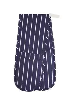 Image of Blue Butcher's Stripe Double Oven Glove