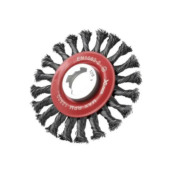 Image of Faithfull X Lock Conical 0.5mm Steel Wire Brush FAIWBCT115XL Diameter: 115mm