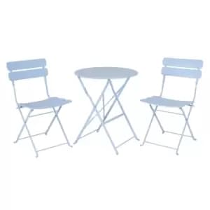 Image of 2 Seater Blue Folding Bistro Set - Garden & Outdoor