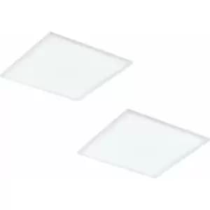 Image of Loops - 2 pack 595mm Sleek Ceiling Light White Slim Square Low Profile 33W LED 4000K
