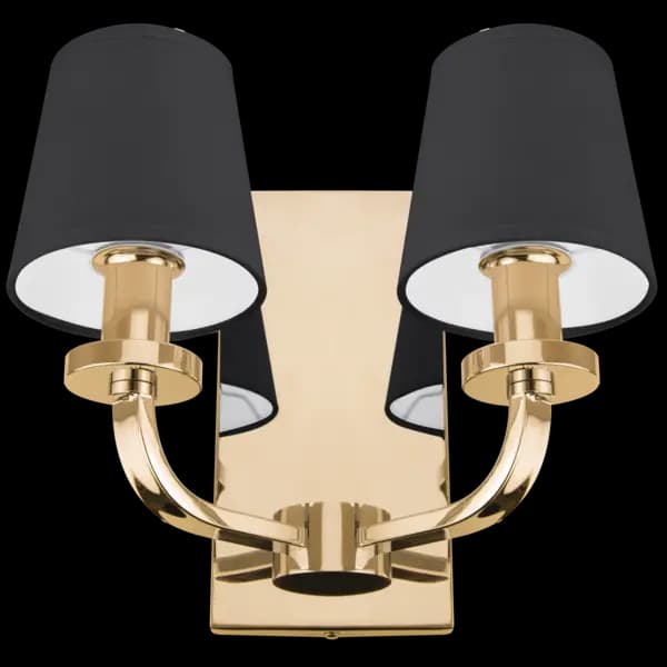 Image of New York 2 Light Wall Lamp With Shade Gold, E14