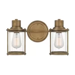 Image of Quoizel Riggs Wall Lamp Weathered Brass, IP44