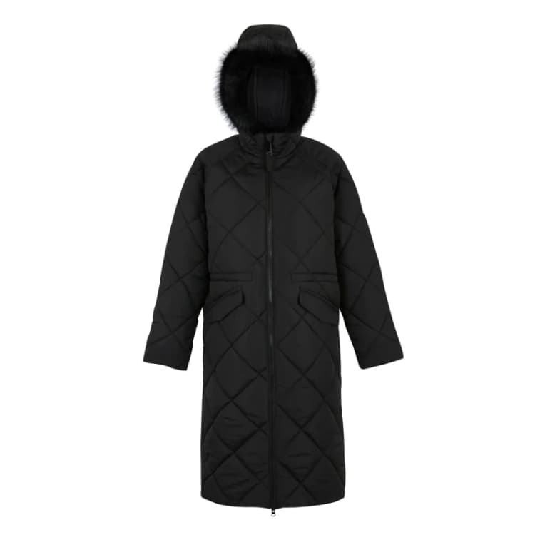 Image of Womens long hooded down jacket Regatta Freyla Noir Female 38