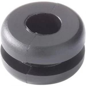 Image of HellermannTyton 633 02060 HV1206 PVC BK M1 Grommet Black x H 17.5mm x 10.8 mm
