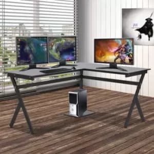Image of HOMCOM L Shaped Corner Desk Laptop Workstation PC Table Home Office