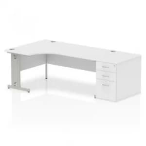 Image of Impulse 1800 Left Hand Wire Managed Workstation 800 Pedestal Bundle White