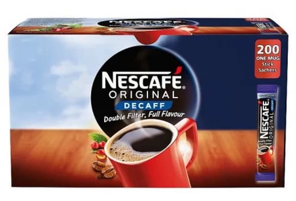 Image of Nescafe Original Decaf Coffee 200 Sticks