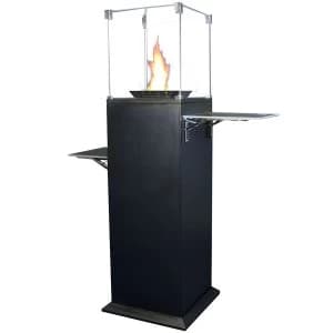 Image of Robert Dyas Muztag Qogir 516 High Closed Top Steel Star Burner Outdoor Gas Fire with Side Tables