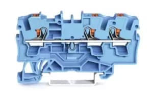 Image of Wago 2204-1304 Terminal Block, Dinrail, 3Ways, 10Awg