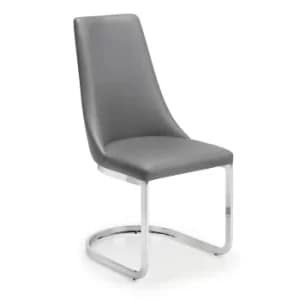 Image of Como Set of 2 Dining Chairs Grey PU Leather Grey